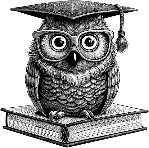 ai-generated-owl-bird-books-wisdom-8919387